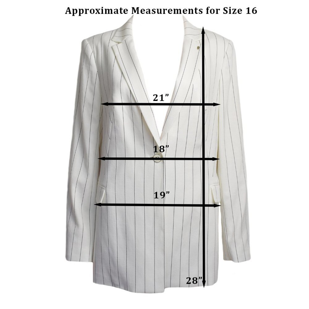 Tommy Hilfiger Women’s Blazer Ivory Striped Suit Jacket Size 16 NEW - Picture 6 of 6